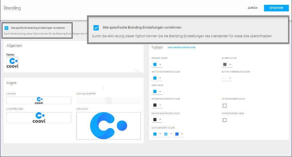 Site Branding einstellen