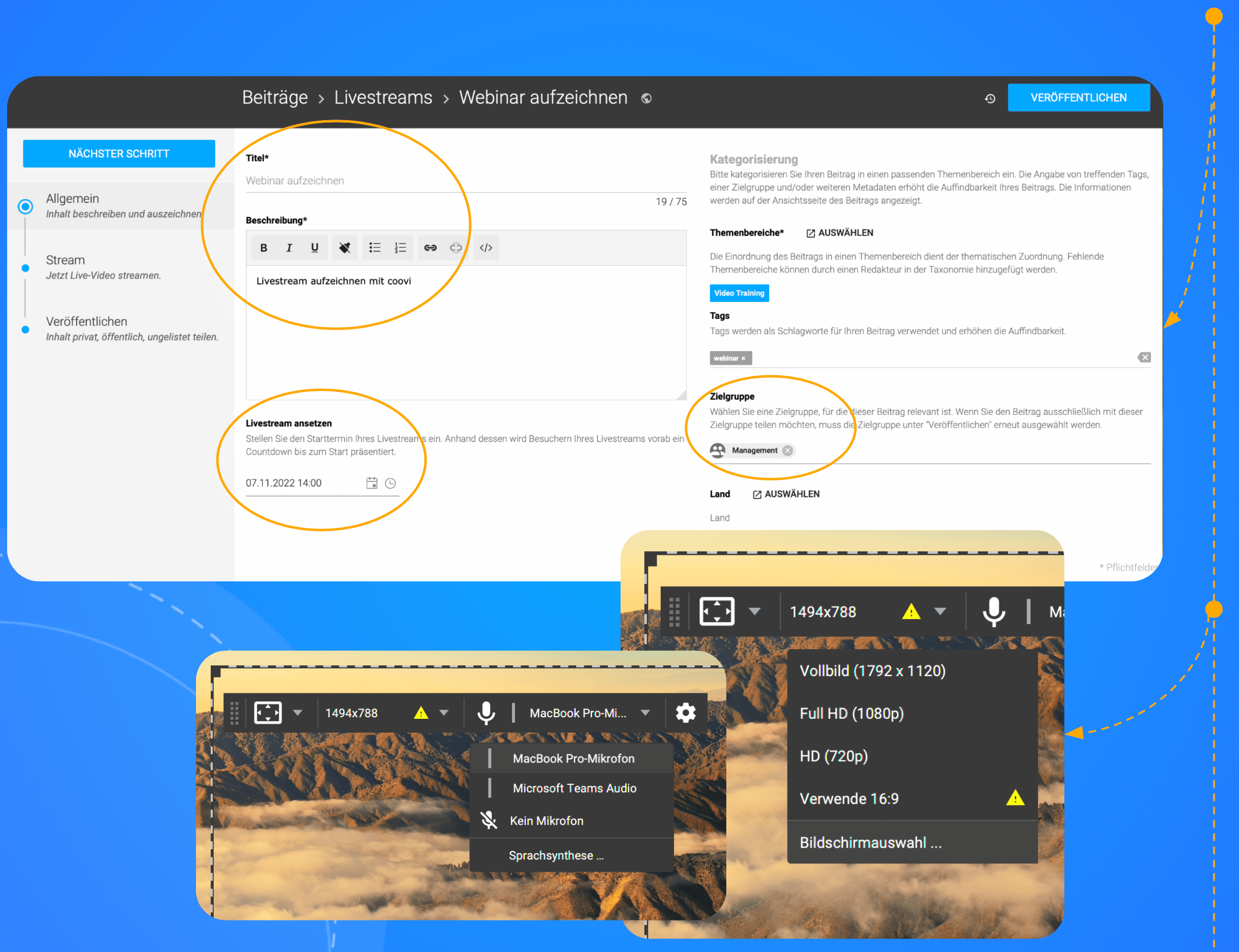 Webinar Software einrichten